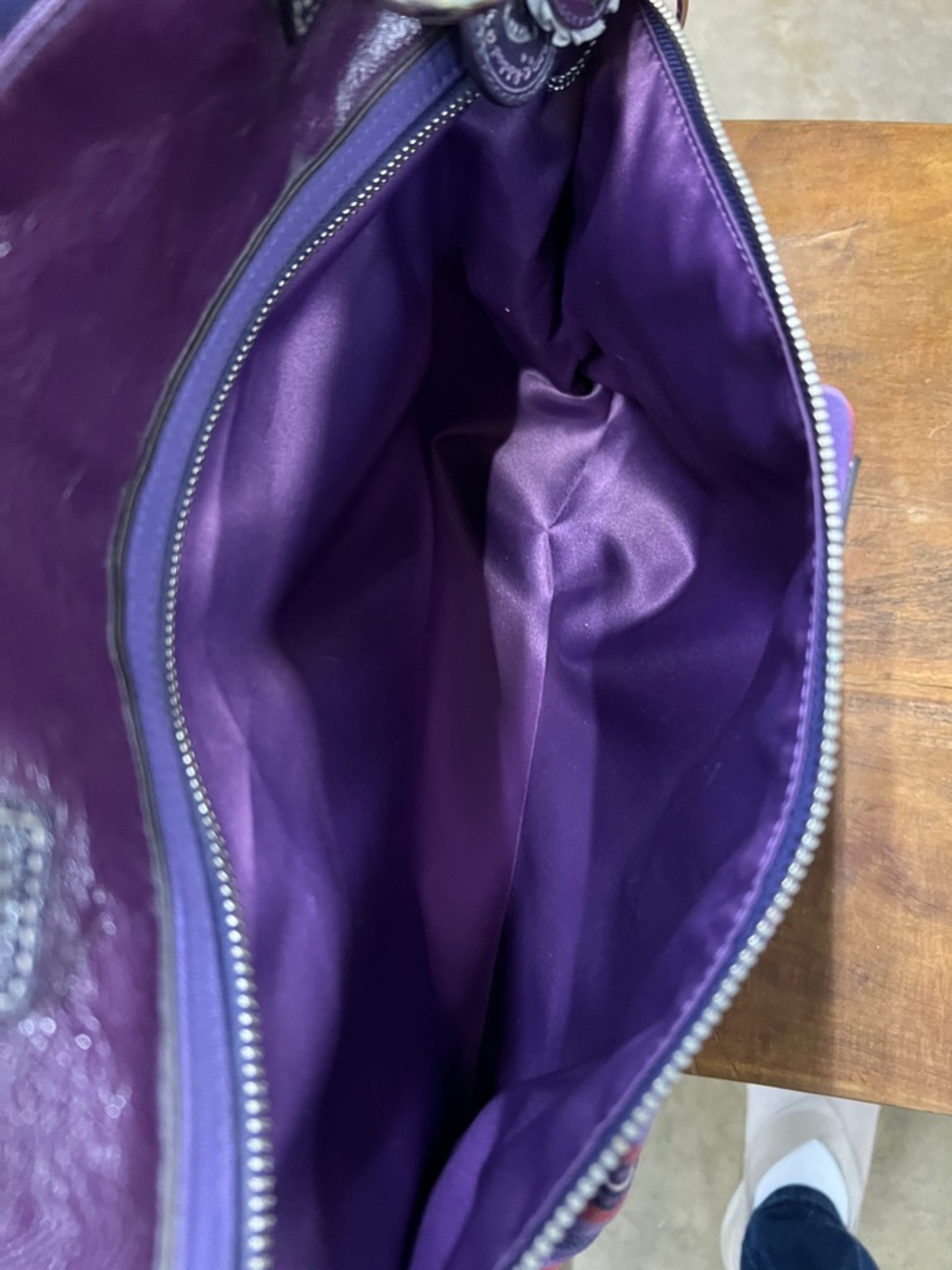 Coach Purple Plaid Poppy Tote with Pink Accents - Picture 14 of 15